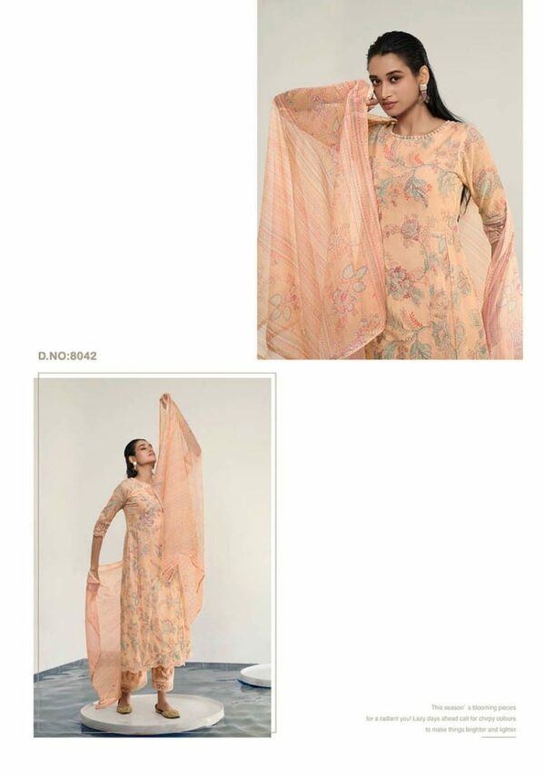 Jay Vijay Claudia 8048 - Pure Linen Digital Print with Embroidery and Hand Work Suit