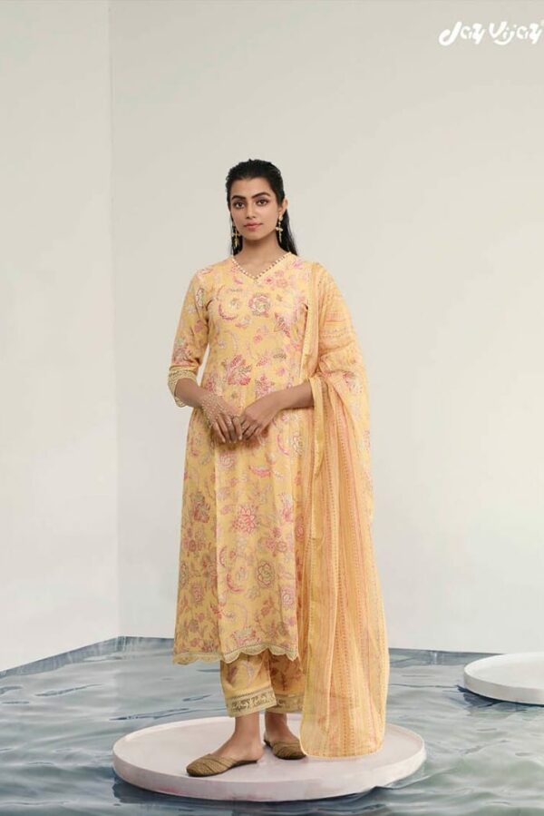 Jay Vijay Claudia 8045 - Pure Linen Digital Print with Embroidery and Hand Work Suit