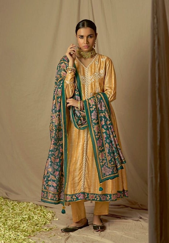 Kimora Kalam Batik 8962 - Pure Muslin Silk Digital Print With Embroidery Suit