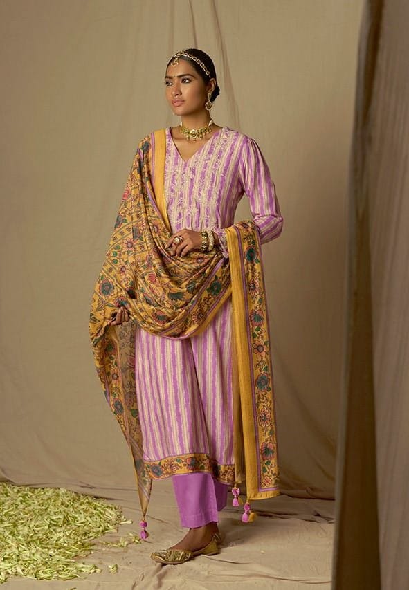 Kimora Kalam Batik 8963 - Pure Muslin Silk Digital Print With Embroidery Suit