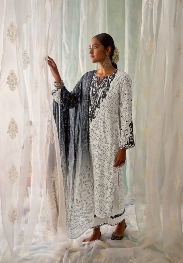 Kimora Gara 8978 - Pure Muslin Silk Bandhani Print With Embroidery Suit