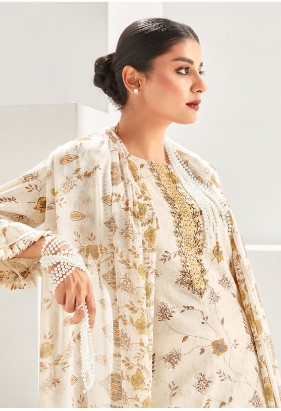 Zulfat Khwaish 001 - Pure Jam Cotton Print With Embroidery Suit