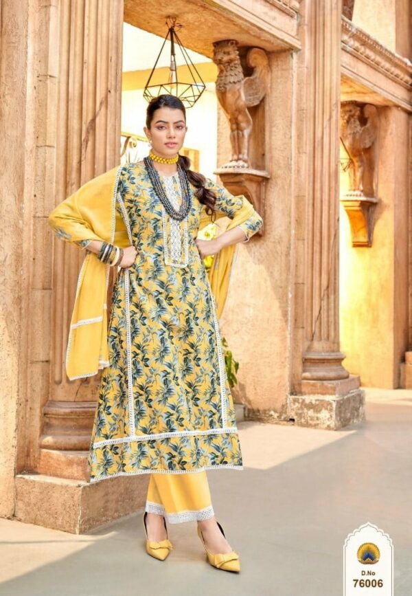 VP Khaab 76006 - Pure Lawn Cotton Printed with Fancy & Lace Work Suit