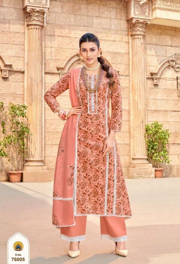 VP Khaab 76005 - Pure Lawn Cotton Printed with Fancy & Lace Work Suit