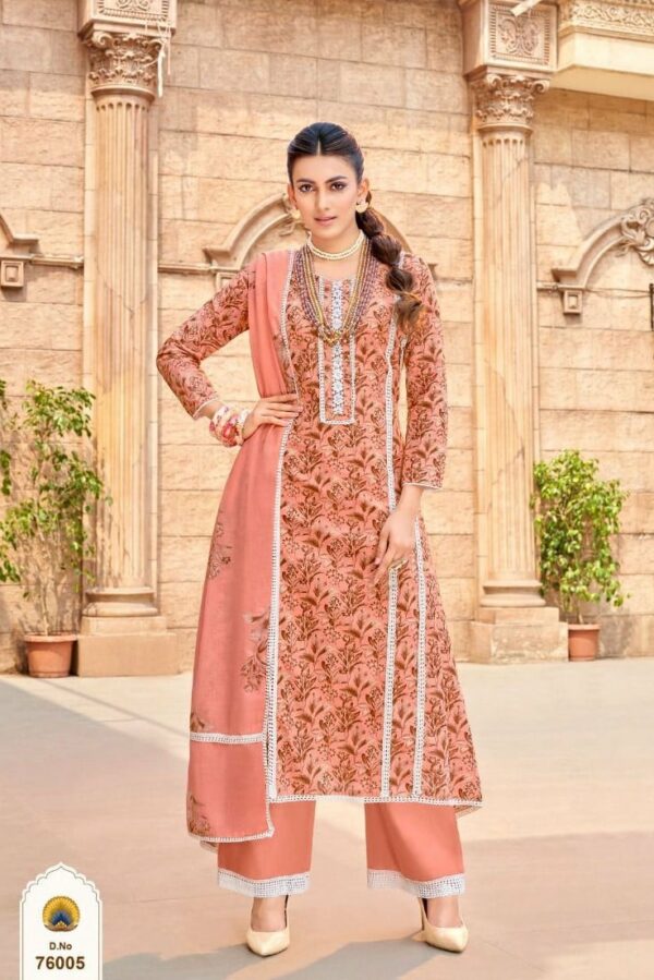 VP Khaab 76005 - Pure Lawn Cotton Printed with Fancy & Lace Work Suit