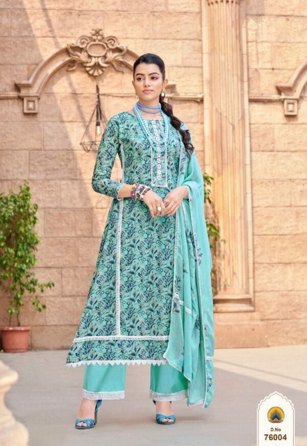 VP Khaab 76004 - Pure Lawn Cotton Printed with Fancy & Lace Work Suit