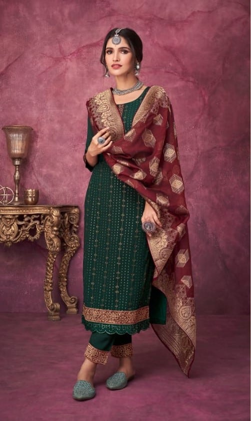 Maisha Naimat 12014 - Pure Chinon Delicate Embroidery & Swarovski Work Suit