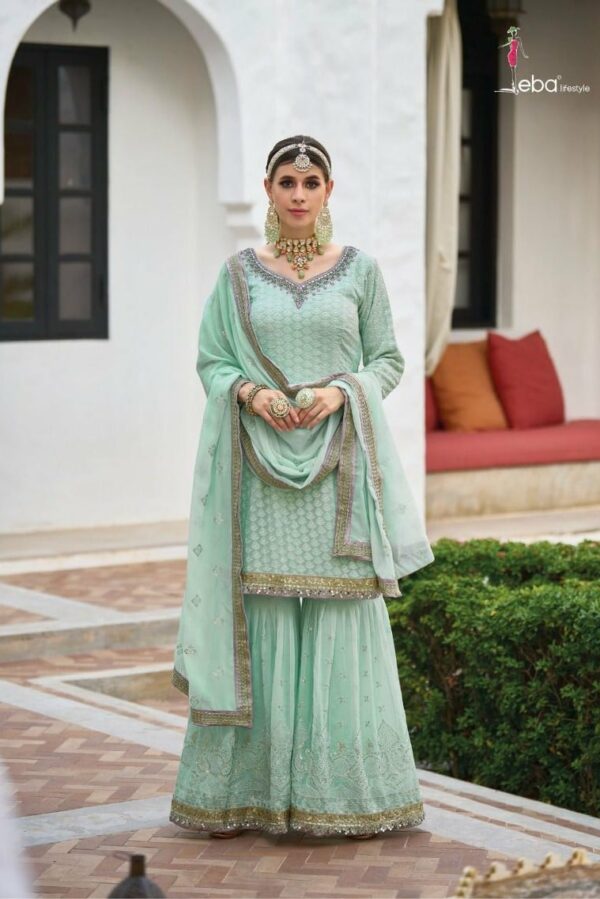 Eba Armani 1560 - Faux Georgette With Embroidery Work Stitched Suit