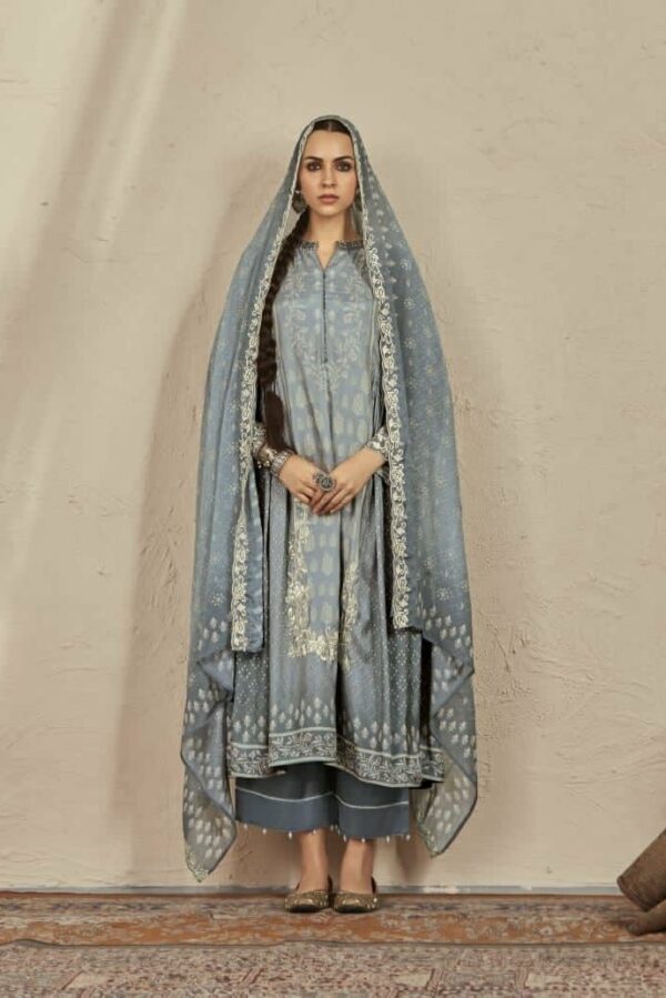 Kimora Hasinah 9018 - Pure Cotton Silk Printed With Embroidery Suit