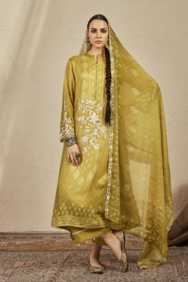 Kimora Hasinah 9015 - Pure Cotton Silk Printed With Embroidery Suit