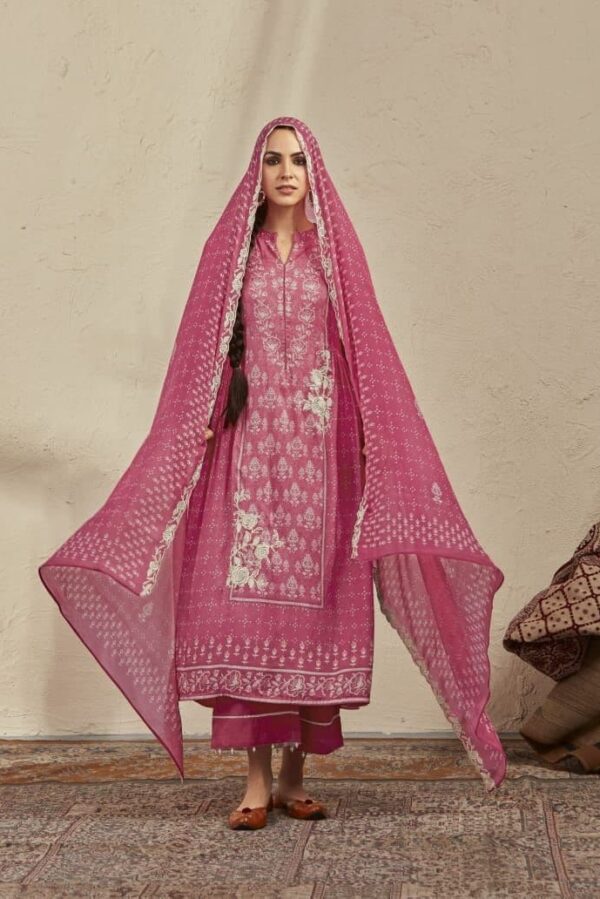 Kimora Hasinah 9018 - Pure Cotton Silk Printed With Embroidery Suit