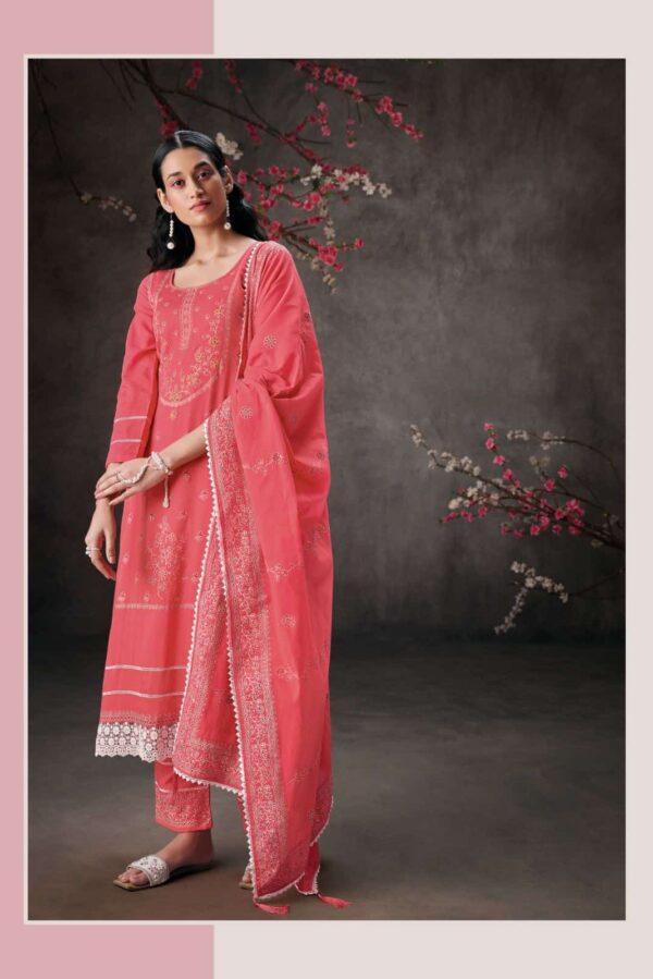 Ganga Reyna Lucknowi 986 - Premium Cotton Lucknowi Print & Handwork Suit