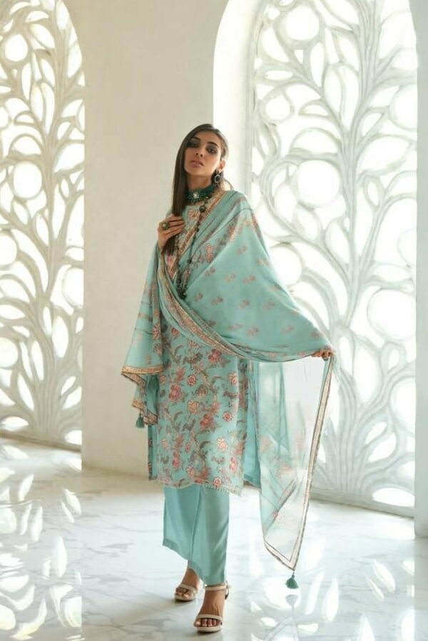 Cotton Linen Digitally Printed with Lace Suit - TIF 810