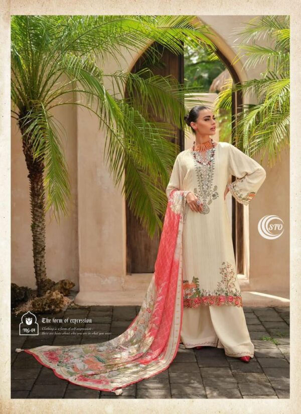 Viscose Muslin Digitally Printed With Embroidery Suit - TIF 899