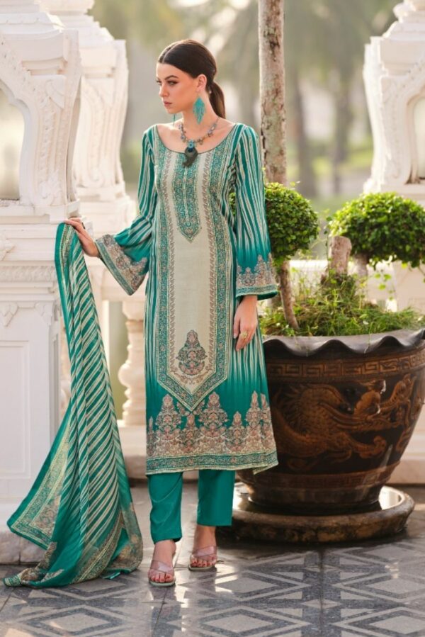 YesFab HNT Kaizen 1006 - Digitally Printed L/V Satin Unstitched Suit