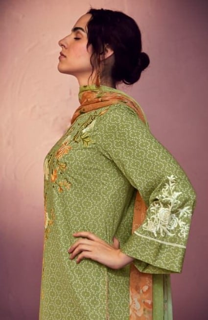 Kimora Gara 9118 - Pure Cotton Satin Bandhani Printed With Embroidery Suit