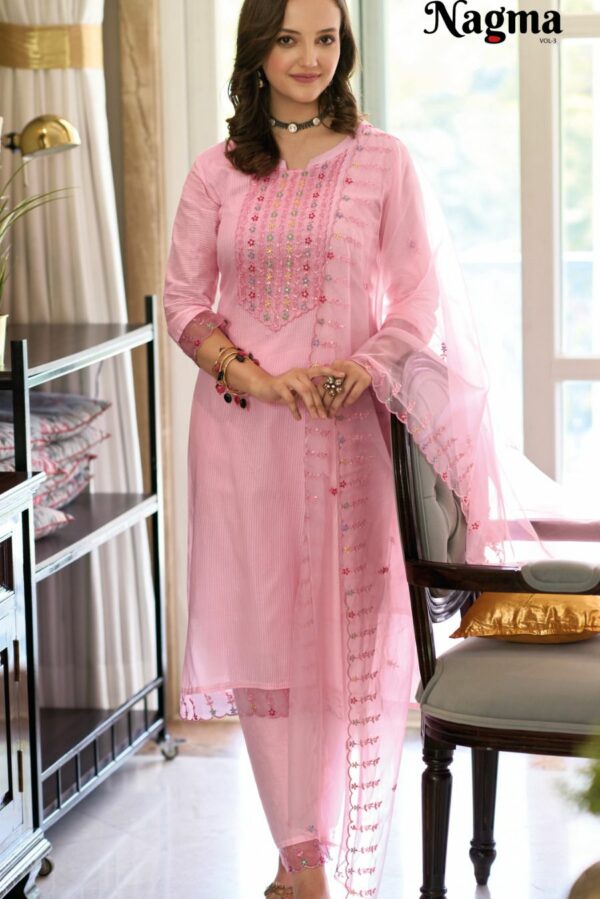 Zaveri Nagma 1188 - Pure Cotton Embroidered Stitched Suit