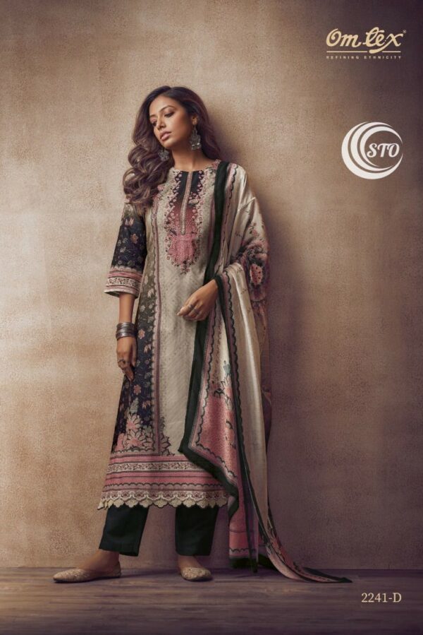 Omtex Sunny 2241D - Cotton Satin Digital Print With Work Suit