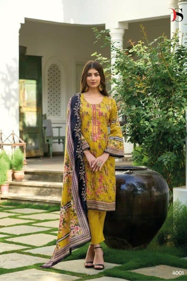 Deepsy Bin Saeed 4008 - Pure Cotton With Self Embroidery Suit