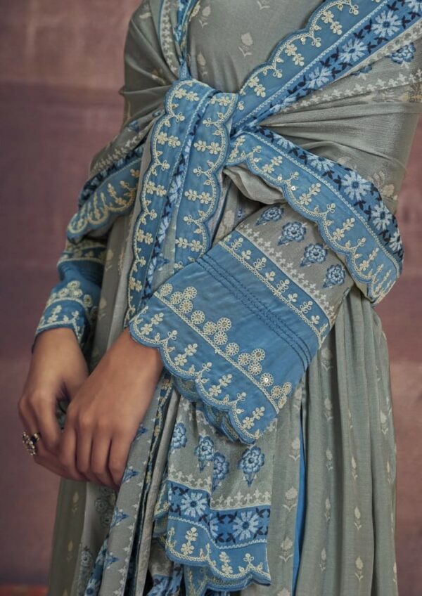 Kimora Mehboob 9038 - Pure Muslin Digital Print with Embroidery Suit