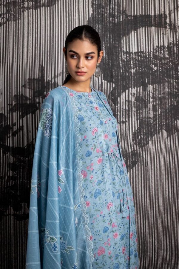 Naariti Voilet 04 - Linen Digitally Print With Embroidered Ghera Suit