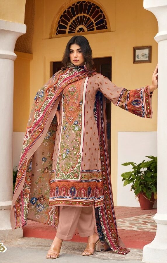 Belliza Naira 008 - Pure Cotton Printed With Self Embroidery Suit