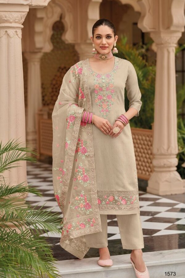Eba Nyra 1574 - Pure Maheshwari Viscose Silk with Heavy Embroidery Suit