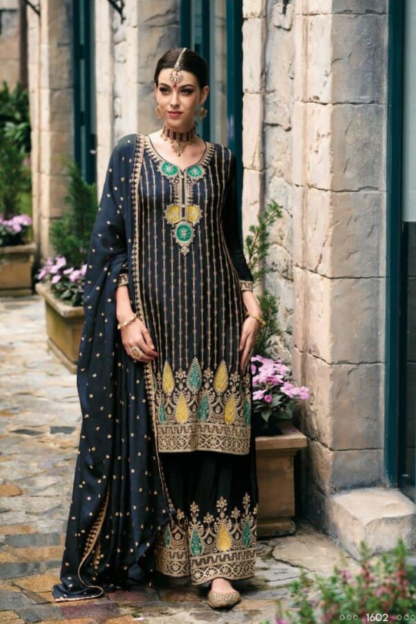 Eba Alka 1603 - Heavy Chinon With Embroidery Work Suit