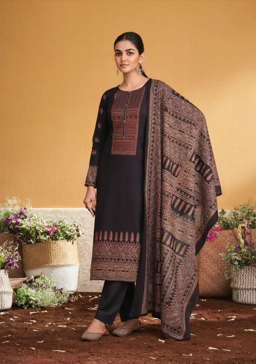 Mumtaz Nitara 3008 - Pure Viscose Jam Satin With Heavy Embroidery Suit