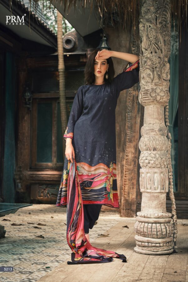 PRM Firaaq 5215 - Pure Muslin Silk Digital Print With Heavy Khatli Work Suit