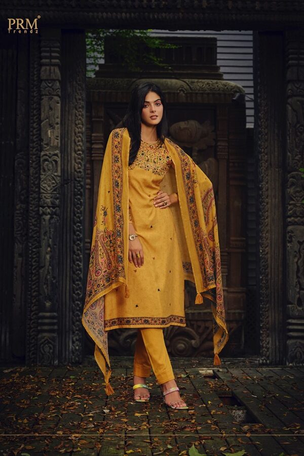PRM Haajat 5235 - Pure Muslin Silk Digital Print With Heavy Khatli Work Suit