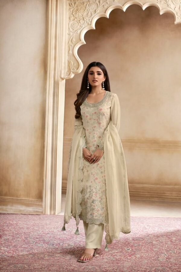 Vinay Pearl 64502 - Organza Printed & Embroidered Suit