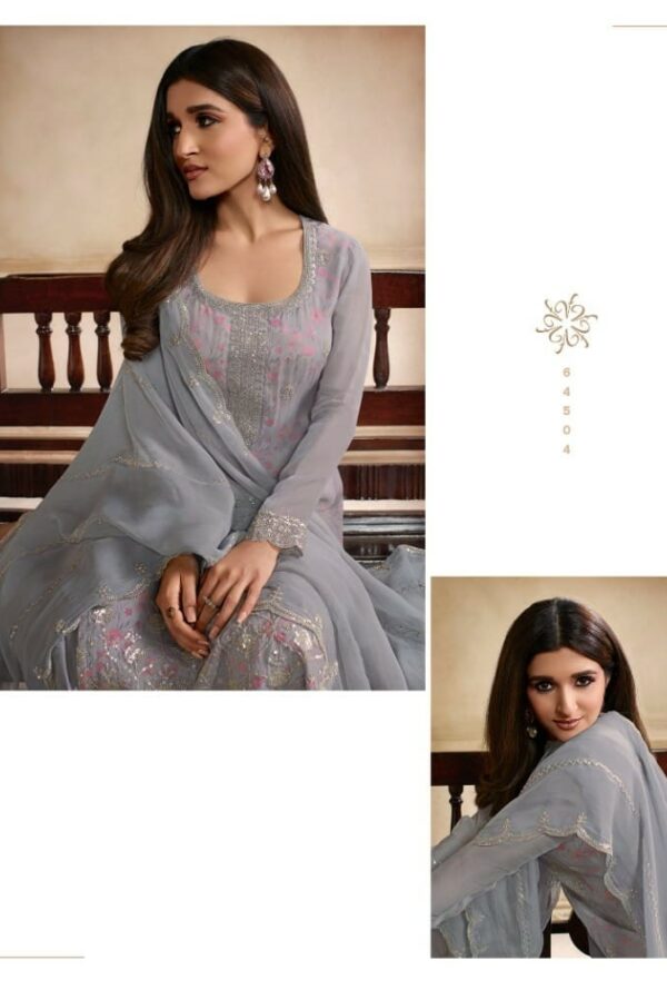 Vinay Pearl 64504 - Organza Printed & Embroidered Suit