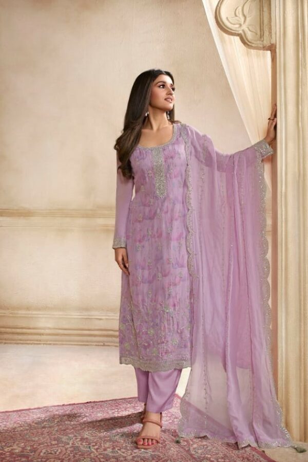 Vinay Pearl 64508 - Organza Printed & Embroidered Suit
