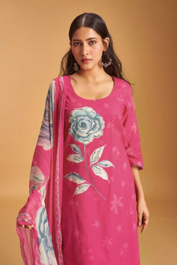 Ganga Octavia S1898D - Premium Cotton Print With Handwork And Cotton Lace Suit