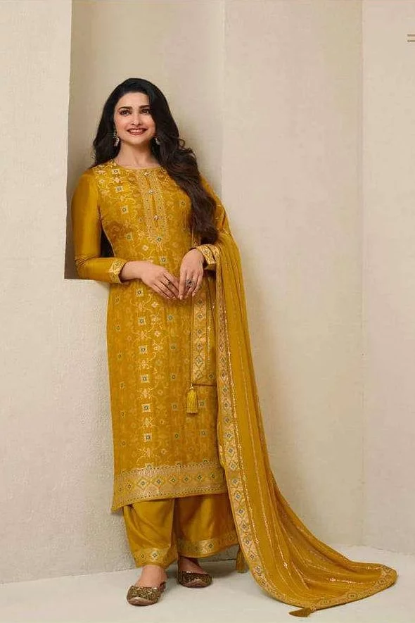 Vinay Sana 64686 - Embroidered Double Zari With Meena Dola Jacquard Suit