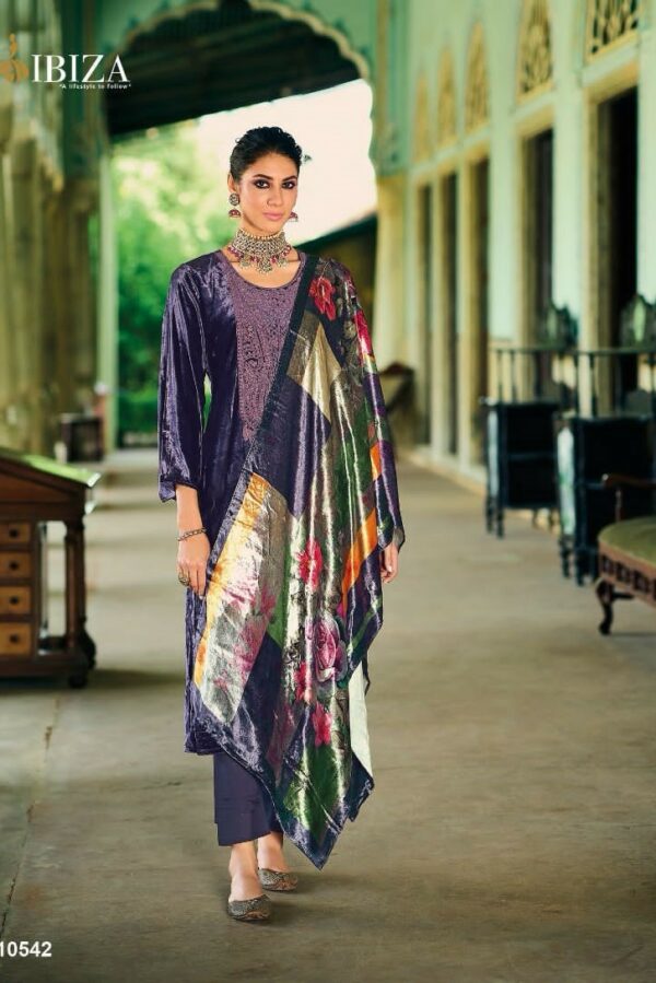 Ibiza Khoob Surat 10541 - Pure Greek Viscose Velvet With Designer Heavy Embroidery Suit