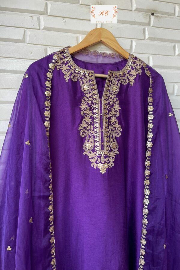 Pure Silk With Sequins & Zari Embroidery Suit