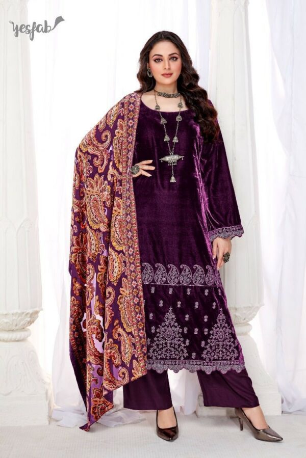 Yesfab Zohraa Jabeen 1006 - Pure Velvet With Embroidery Suit