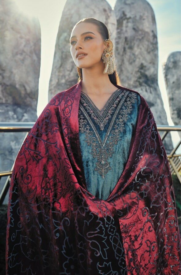 Cinderella Guzarish 10374 - Pure Viscose Velvet With Embroidery Suit