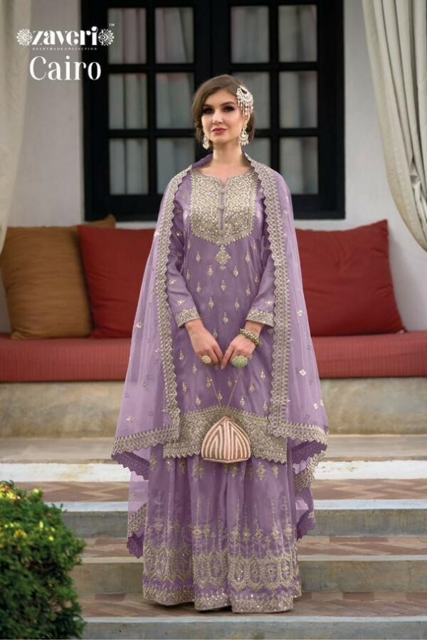 Zaveri Cairo 1120 - Heavy Silk Embroidered Stitched Suit