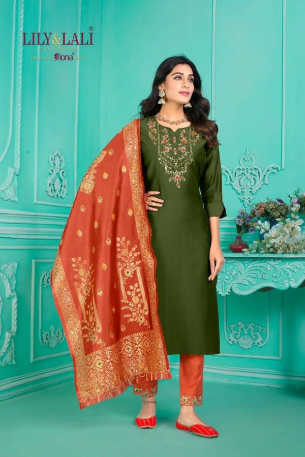 Lily & Lali Gulmeena 12906 - Milan Silk & Viscose With Pure Handwork Stitched Suit