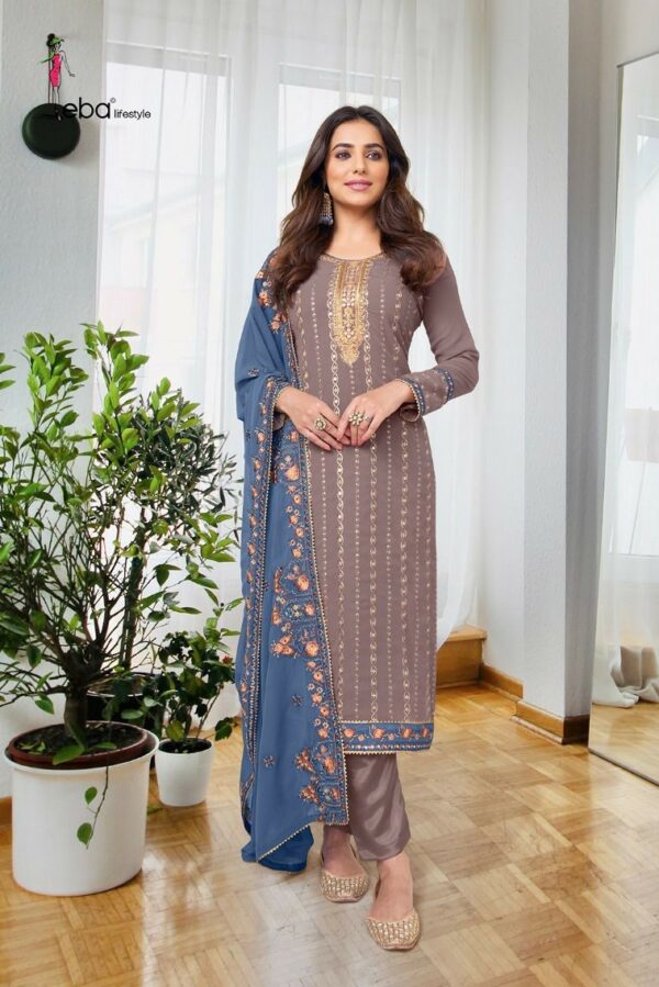 Eba Ashpreet 1518 - Heavy Chinon & Georgette Embroidered Stitched Suit