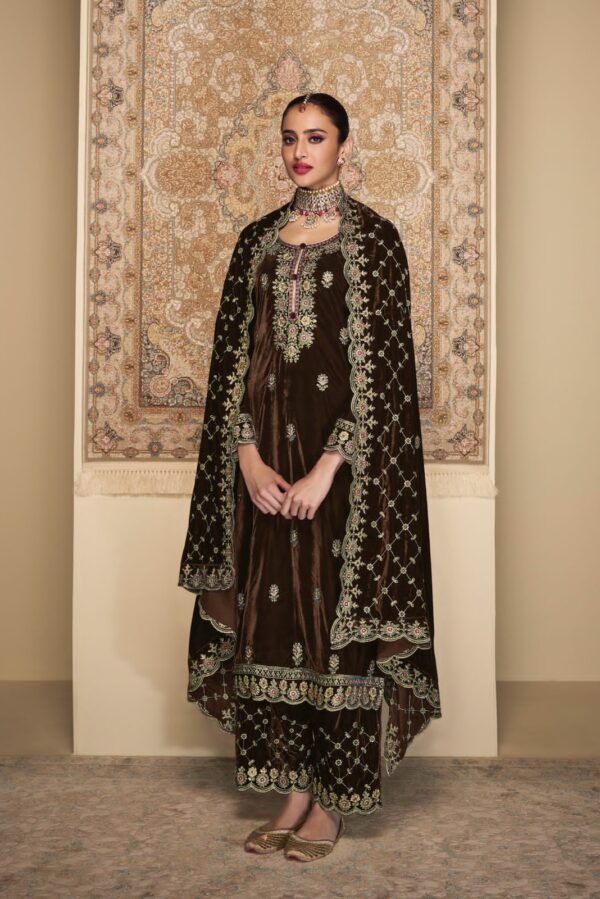 Mumtaz Rani 16004 - Pure Velvet With Heavy Embroidery & Cutwork Suit