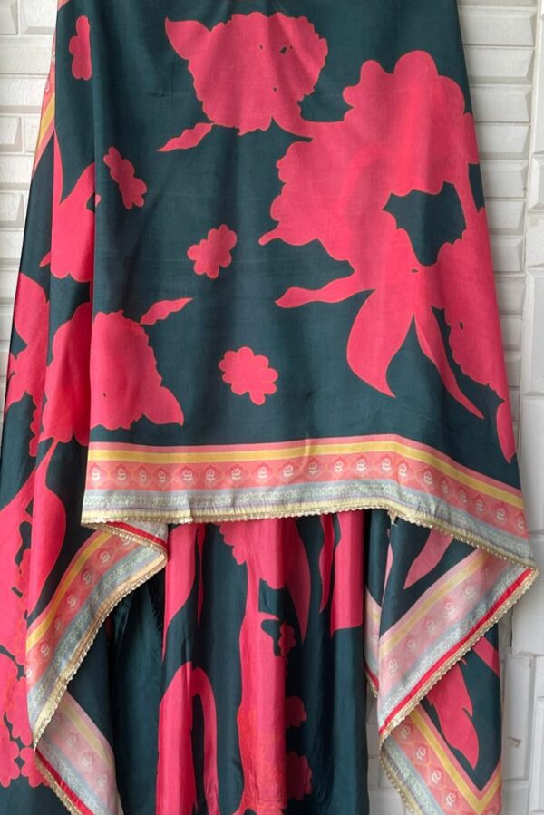 Upada Silk Printed With Sequence Embroidery Suit