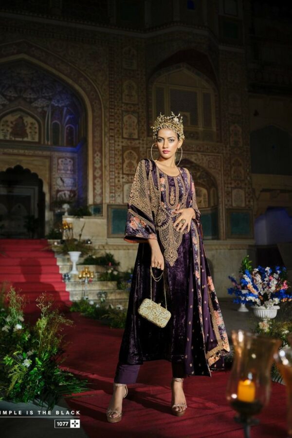 Kuch Khaas 1071 - Pure Viennese Viscose Velvet With Beautiful Embroidery Suit