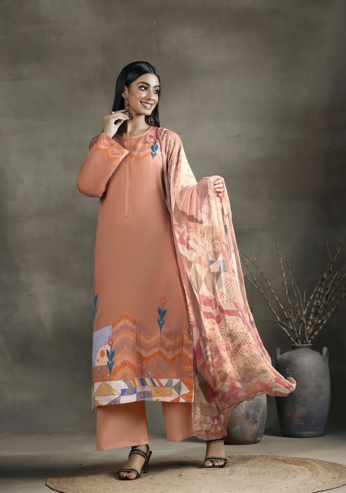 Sahiba Aza 320 - Cotton Satin With Handwork Embroidery Suit