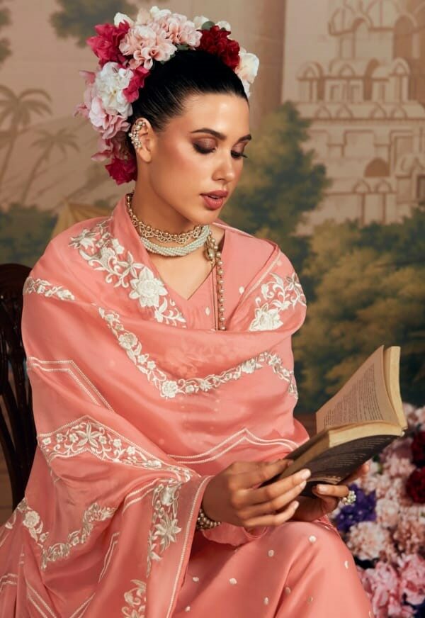 Kimora Rosalba 2128 - Pure Organza With Parsi Embroidery Suit