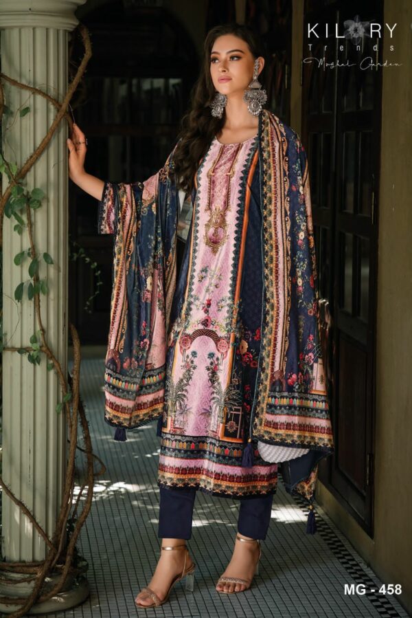 Kilory Mughal Garden 451 - Pure Velvet With Digital Print & Fancy Swarovski Handwork Embroidery Suit