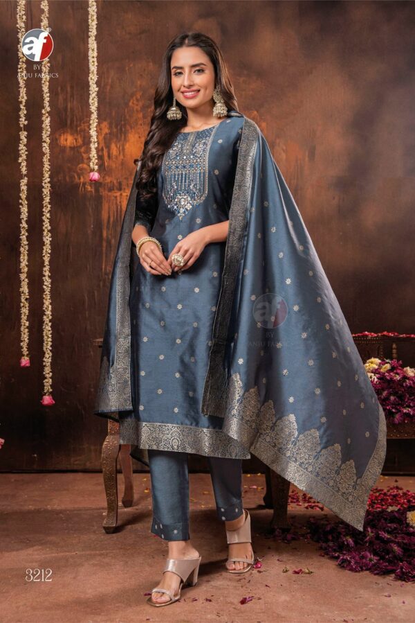 AF Silk Affair 3216 - Jacquard Banarasi Silk Stitched Suit